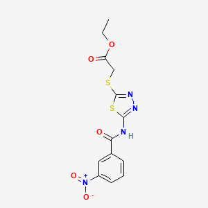 Ethyl 2-((5-(3-nitrobenzamido)-1,3,4-thiadiazol-2-yl)thio)acetate