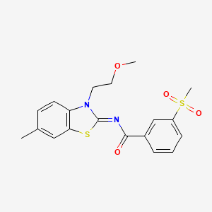 (E)-N-(3-(2-methoxyethyl)-6-methylbenzo[d]thiazol-2(3H)-ylidene)-3-(methylsulfonyl)benzamide