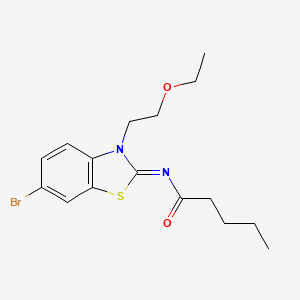 molecular formula C16H21BrN2O2S B2571452 (Z)-N-(6-bromo-3-(2-ethoxyethyl)benzo[d]thiazol-2(3H)-ylidene)pentanamide CAS No. 865162-85-2