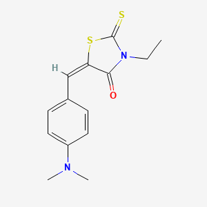 molecular formula C14H16N2OS2 B2571465 5-(4-(Dimethylamino)benzylidene)-3-ethyl-2-thioxo-1,3-thiazolidin-4-one CAS No. 1351484-76-8