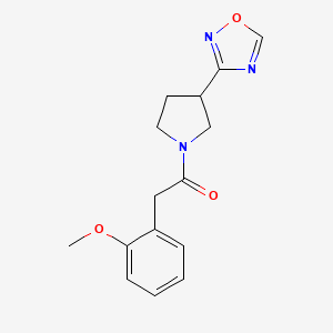 molecular formula C15H17N3O3 B2571472 1-(3-(1,2,4-Oxadiazol-3-yl)pyrrolidin-1-yl)-2-(2-methoxyphenyl)ethanone CAS No. 2034276-90-7