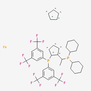 Bis[3,5-bis(trifluoromethyl)phenyl]-[2-[(1S)-1-dicyclohexylphosphanylethyl]cyclopentyl]phosphane;carbanide;cyclopentene;iron(2+)