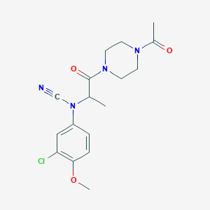 molecular formula C17H21ClN4O3 B2571483 [1-(4-Acetylpiperazin-1-yl)-1-oxopropan-2-yl]-(3-chloro-4-methoxyphenyl)cyanamide CAS No. 2261177-38-0