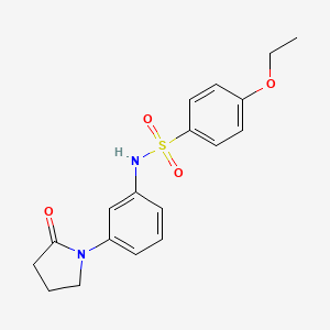molecular formula C18H20N2O4S B2571484 4-乙氧基-N-[3-(2-氧代吡咯烷-1-基)苯基]苯-1-磺酰胺 CAS No. 941977-87-3