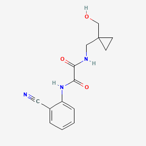 molecular formula C14H15N3O3 B2571486 N1-(2-cyanophenyl)-N2-((1-(hydroxymethyl)cyclopropyl)methyl)oxalamide CAS No. 1251615-88-9