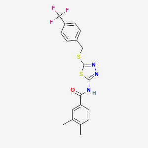3,4-dimethyl-N-(5-((4-(trifluoromethyl)benzyl)thio)-1,3,4-thiadiazol-2-yl)benzamide
