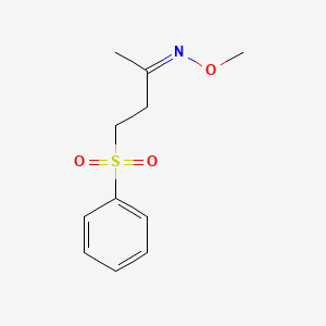molecular formula C11H15NO3S B2571490 4-(phenylsulfonyl)-2-butanone O-methyloxime CAS No. 303146-19-2