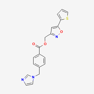 (5-(thiophen-2-yl)isoxazol-3-yl)methyl 4-((1H-imidazol-1-yl)methyl)benzoate