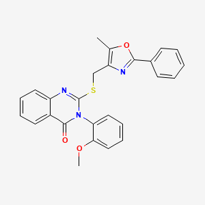 3-(2-methoxyphenyl)-2-(((5-methyl-2-phenyloxazol-4-yl)methyl)thio)quinazolin-4(3H)-one