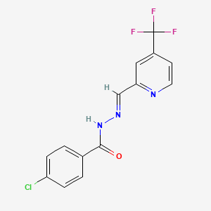 4-chloro-N'-[(1E)-[4-(trifluoromethyl)pyridin-2-yl]methylidene]benzohydrazide