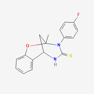 3-(4-fluorophenyl)-2-methyl-2,3,5,6-tetrahydro-4H-2,6-methano-1,3,5-benzoxadiazocine-4-thione