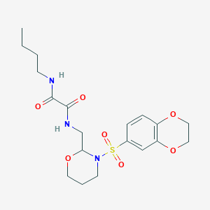N1-butyl-N2-((3-((2,3-dihydrobenzo[b][1,4]dioxin-6-yl)sulfonyl)-1,3-oxazinan-2-yl)methyl)oxalamide