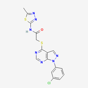 2-((1-(3-chlorophenyl)-1H-pyrazolo[3,4-d]pyrimidin-4-yl)thio)-N-(5-methyl-1,3,4-thiadiazol-2-yl)acetamide