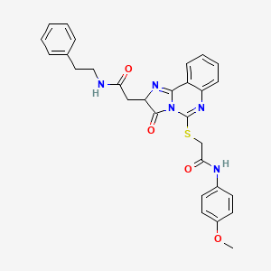 N-(4-methoxyphenyl)-2-((3-oxo-2-(2-oxo-2-(phenethylamino)ethyl)-2,3-dihydroimidazo[1,2-c]quinazolin-5-yl)thio)acetamide