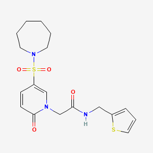 molecular formula C18H23N3O4S2 B2571533 2-[5-(azepan-1-ylsulfonyl)-2-oxopyridin-1(2H)-yl]-N-(2-thienylmethyl)acetamide CAS No. 1251608-38-4