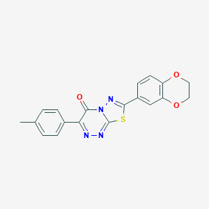 molecular formula C19H14N4O3S B257154 7-(2,3-dihydro-1,4-benzodioxin-6-yl)-3-(4-methylphenyl)-4H-[1,3,4]thiadiazolo[2,3-c][1,2,4]triazin-4-one 