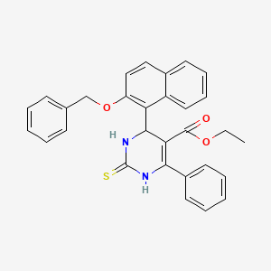 molecular formula C30H26N2O3S B2571541 Ethyl 4-(2-(benzyloxy)naphthalen-1-yl)-6-phenyl-2-thioxo-1,2,3,4-tetrahydropyrimidine-5-carboxylate CAS No. 500148-86-7