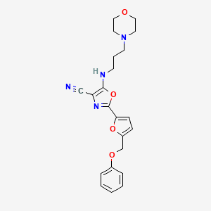 5-((3-Morpholinopropyl)amino)-2-(5-(phenoxymethyl)furan-2-yl)oxazole-4-carbonitrile