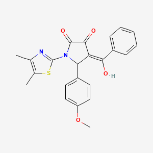 molecular formula C23H20N2O4S B2571553 4-benzoyl-1-(4,5-dimethylthiazol-2-yl)-3-hydroxy-5-(4-methoxyphenyl)-1H-pyrrol-2(5H)-one CAS No. 636988-38-0