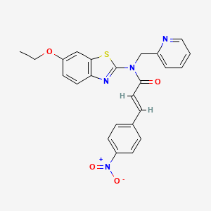 molecular formula C24H20N4O4S B2571562 (E)-N-(6-ethoxybenzo[d]thiazol-2-yl)-3-(4-nitrophenyl)-N-(pyridin-2-ylmethyl)acrylamide CAS No. 900005-73-4
