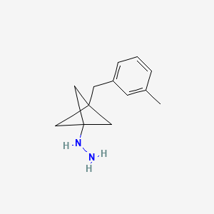 molecular formula C13H18N2 B2571568 [3-[(3-Methylphenyl)methyl]-1-bicyclo[1.1.1]pentanyl]hydrazine CAS No. 2287283-49-0
