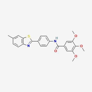 3,4,5-trimethoxy-N-[4-(6-methyl-1,3-benzothiazol-2-yl)phenyl]benzamide