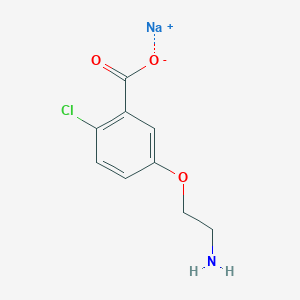 molecular formula C9H9ClNNaO3 B2571575 Sodium;5-(2-aminoethoxy)-2-chlorobenzoate CAS No. 2402829-33-6