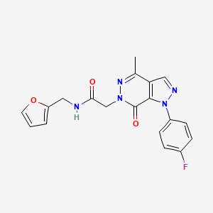 molecular formula C19H16FN5O3 B2571582 2-(1-(4-fluorophenyl)-4-methyl-7-oxo-1H-pyrazolo[3,4-d]pyridazin-6(7H)-yl)-N-(furan-2-ylmethyl)acetamide CAS No. 946203-90-3