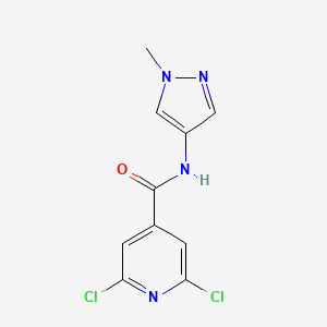 molecular formula C10H8Cl2N4O B2571589 2,6-dichloro-N-(1-methylpyrazol-4-yl)pyridine-4-carboxamide CAS No. 1152981-19-5