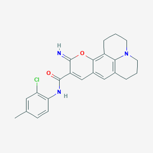 N-(2-chloro-4-methylphenyl)-11-imino-2,3,6,7-tetrahydro-1H,5H,11H-pyrano[2,3-f]pyrido[3,2,1-ij]quinoline-10-carboxamide