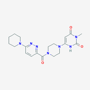 3-methyl-6-(4-(6-(piperidin-1-yl)pyridazine-3-carbonyl)piperazin-1-yl)pyrimidine-2,4(1H,3H)-dione