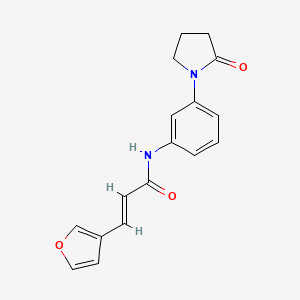 molecular formula C17H16N2O3 B2571599 (2E)-3-(furan-3-yl)-N-[3-(2-oxopyrrolidin-1-yl)phenyl]prop-2-enamide CAS No. 1448140-55-3