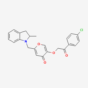 5-(2-(4-chlorophenyl)-2-oxoethoxy)-2-((2-methylindolin-1-yl)methyl)-4H-pyran-4-one