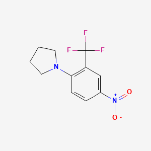 molecular formula C11H11F3N2O2 B2571605 1-[4-硝基-2-(三氟甲基)苯基]吡咯烷 CAS No. 330177-40-7