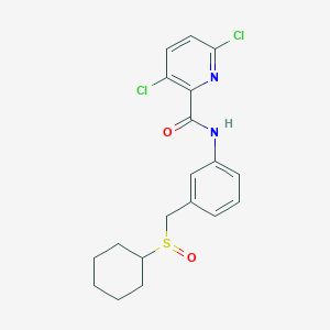 molecular formula C19H20Cl2N2O2S B2571606 3,6-dichloro-N-{3-[(cyclohexanesulfinyl)methyl]phenyl}pyridine-2-carboxamide CAS No. 1808603-01-1