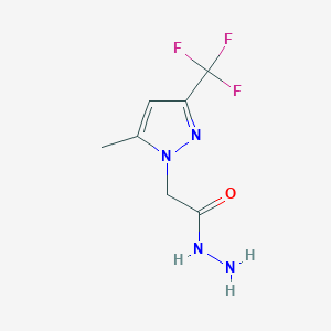 molecular formula C7H9F3N4O B2571612 2-[5-甲基-3-(三氟甲基)-1H-吡唑-1-基]乙酰肼 CAS No. 512810-15-0