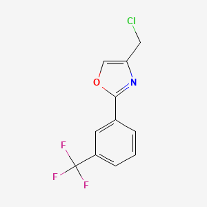 molecular formula C11H7ClF3NO B2571613 4-(Chloromethyl)-2-[3-(trifluoromethyl)phenyl]-1,3-oxazole CAS No. 1005336-35-5