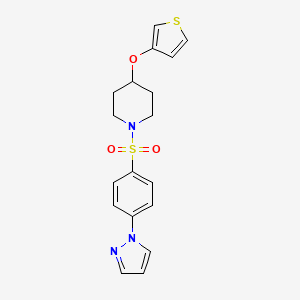 1-((4-(1H-pyrazol-1-yl)phenyl)sulfonyl)-4-(thiophen-3-yloxy)piperidine