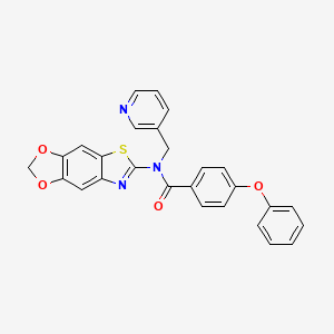 molecular formula C27H19N3O4S B2571616 N-([1,3]dioxolo[4',5':4,5]benzo[1,2-d]thiazol-6-yl)-4-phenoxy-N-(pyridin-3-ylmethyl)benzamide CAS No. 922575-31-3