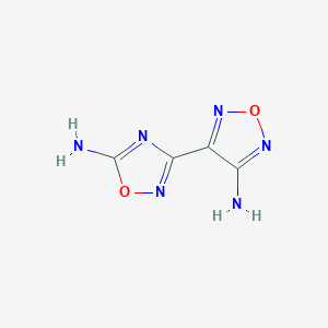molecular formula C4H4N6O2 B2571617 4-(5-Amino-1,2,4-oxadiazol-3-yl)-1,2,5-oxadiazol-3-amine CAS No. 208122-43-4