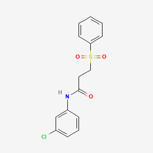 molecular formula C15H14ClNO3S B2571619 3-(benzenesulfonyl)-N-(3-chlorophenyl)propanamide CAS No. 868676-78-2