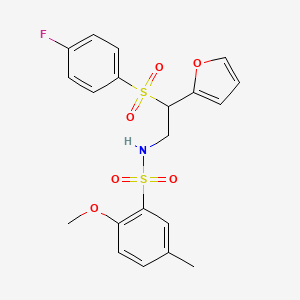 N-[2-[(4-fluorophenyl)sulfonyl]-2-(2-furyl)ethyl]-2-methoxy-5-methylbenzenesulfonamide