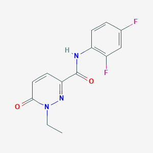molecular formula C13H11F2N3O2 B2571627 N-(2,4-二氟苯基)-1-乙基-6-氧代-1,6-二氢哒嗪-3-甲酰胺 CAS No. 1049525-72-5