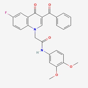 2-(3-benzoyl-6-fluoro-4-oxoquinolin-1(4H)-yl)-N-(3,4-dimethoxyphenyl)acetamide