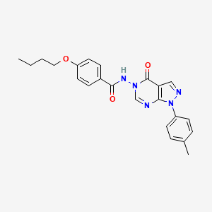 molecular formula C23H23N5O3 B2571635 4-butoxy-N-(4-oxo-1-(p-tolyl)-1H-pyrazolo[3,4-d]pyrimidin-5(4H)-yl)benzamide CAS No. 900007-88-7