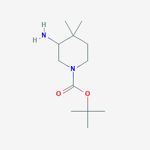 molecular formula C12H24N2O2 B2571638 Tert-butyl 3-amino-4,4-dimethylpiperidine-1-carboxylate CAS No. 1498964-85-4
