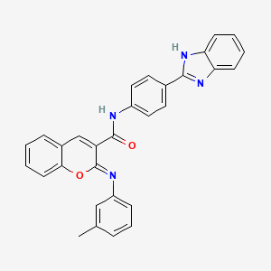 molecular formula C30H22N4O2 B2571642 (2Z)-N-[4-(1H-benzimidazol-2-yl)phenyl]-2-[(3-methylphenyl)imino]-2H-chromene-3-carboxamide CAS No. 478342-83-5