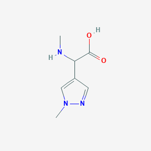 molecular formula C7H11N3O2 B2571645 (methylamino)(1-methyl-1H-pyrazol-4-yl)acetic acid CAS No. 1218519-32-4