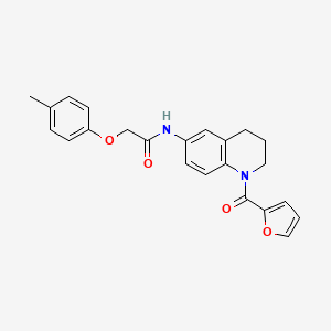 molecular formula C23H22N2O4 B2571650 N-(1-(furan-2-carbonyl)-1,2,3,4-tetrahydroquinolin-6-yl)-2-(p-tolyloxy)acetamide CAS No. 946317-97-1
