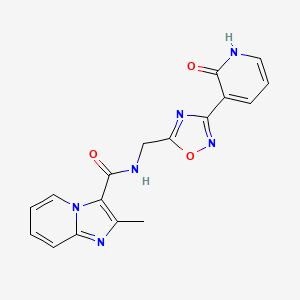 molecular formula C17H14N6O3 B2571665 2-methyl-N-((3-(2-oxo-1,2-dihydropyridin-3-yl)-1,2,4-oxadiazol-5-yl)methyl)imidazo[1,2-a]pyridine-3-carboxamide CAS No. 2034350-16-6